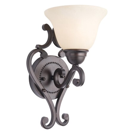 Maxim One Light Oil Rubbed Bronze Frosted Ivory Glass Wall Light 12211FIOI